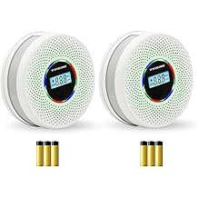 Yfwsrecinoe 2 Pack Upgraded Combination Smoke and Carbon Monoxide Alarm Detector, Dual Sensor Smoke Alarm&amp;Carbon Monoxide Detector (Includes Battery)