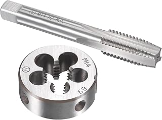 uxcell M14 x 2mm Metric Tap and Die Set, Machine Thread Screw Tap with Round Threading Die, Tap & Die Kit for Nut Screw Bolt Thread Repair