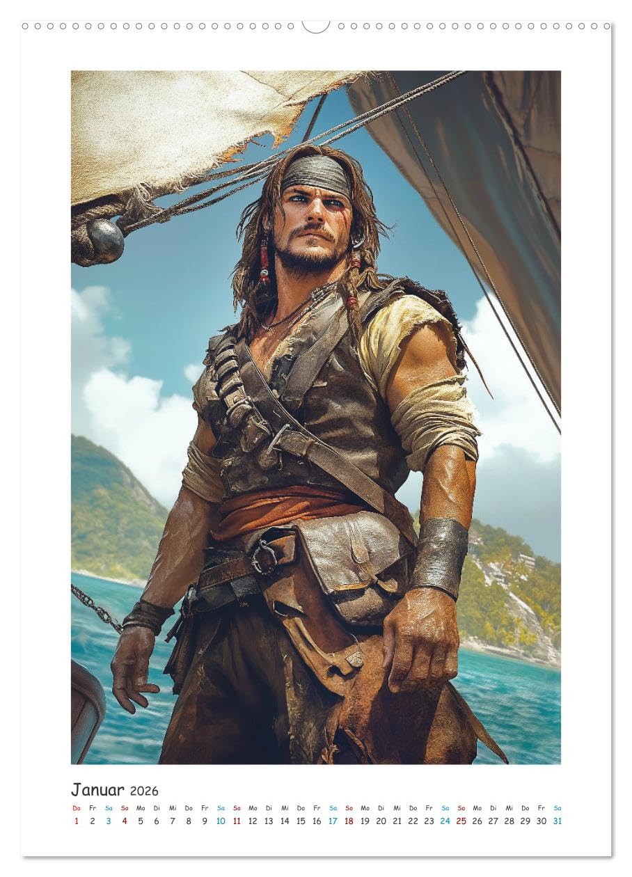 Fluch der Gezeiten (hochwertiger Premium Wandkalender 2026 DIN A2 hoch), Kunstdruck in Hochglanz: Die Karibik im Zeitalter der Piraten. Rum, Gold und ... die Meere. (CALVENDO Wissenschaft)
