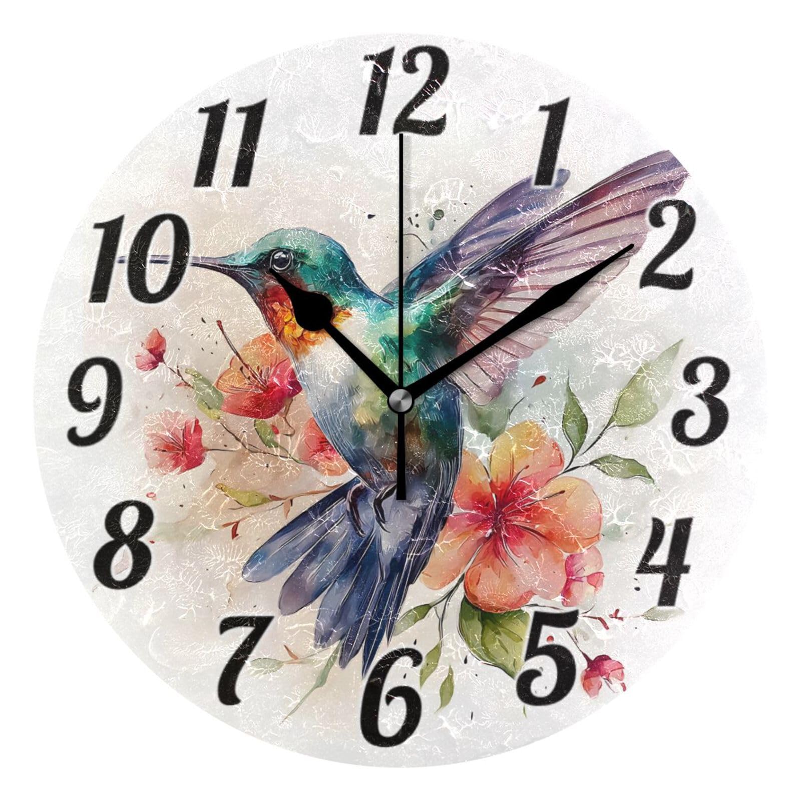 Horloge murale ALAZA colibri pour salon et chambre à coucher décoration élégante