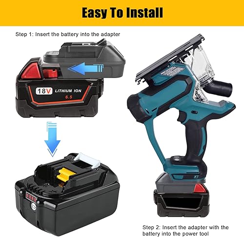 Miniatura 3 de Adaptador de batería convertidor DM18M con enchufe de carga USB para Dewalt 20V y Milwaukee M18 18V convertidor de batería de litio a Makita 18V