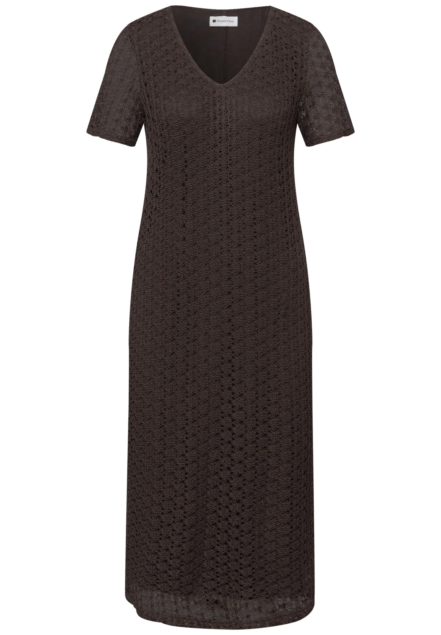 Street One Damen 1409271 Midi-Kleid aus Spitze in Unifarbe (1er Pack)