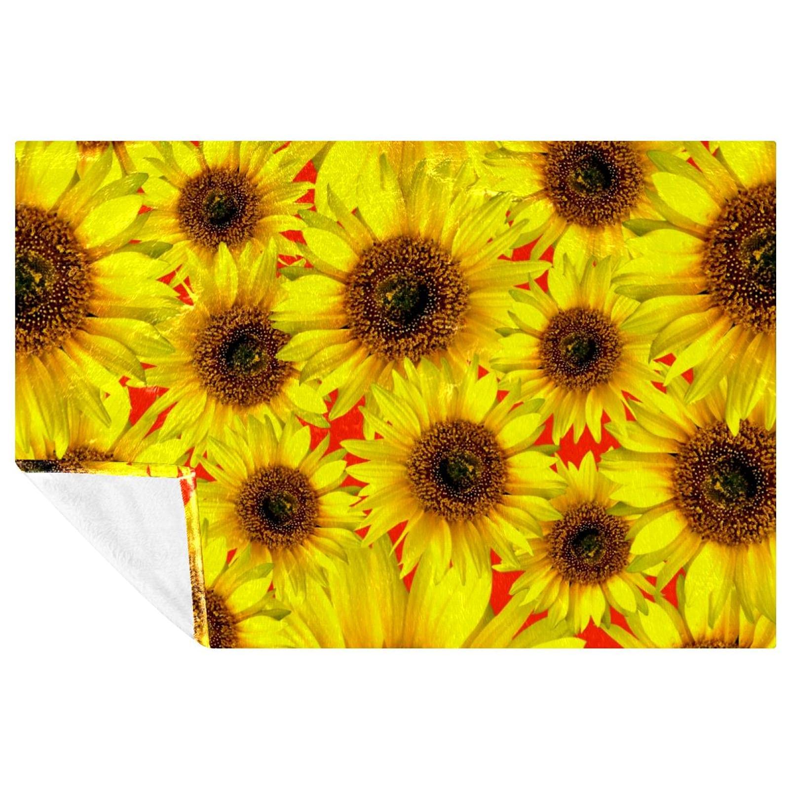 Couverture douce motif tournesol : le cadeau idéal pour lit et voyage