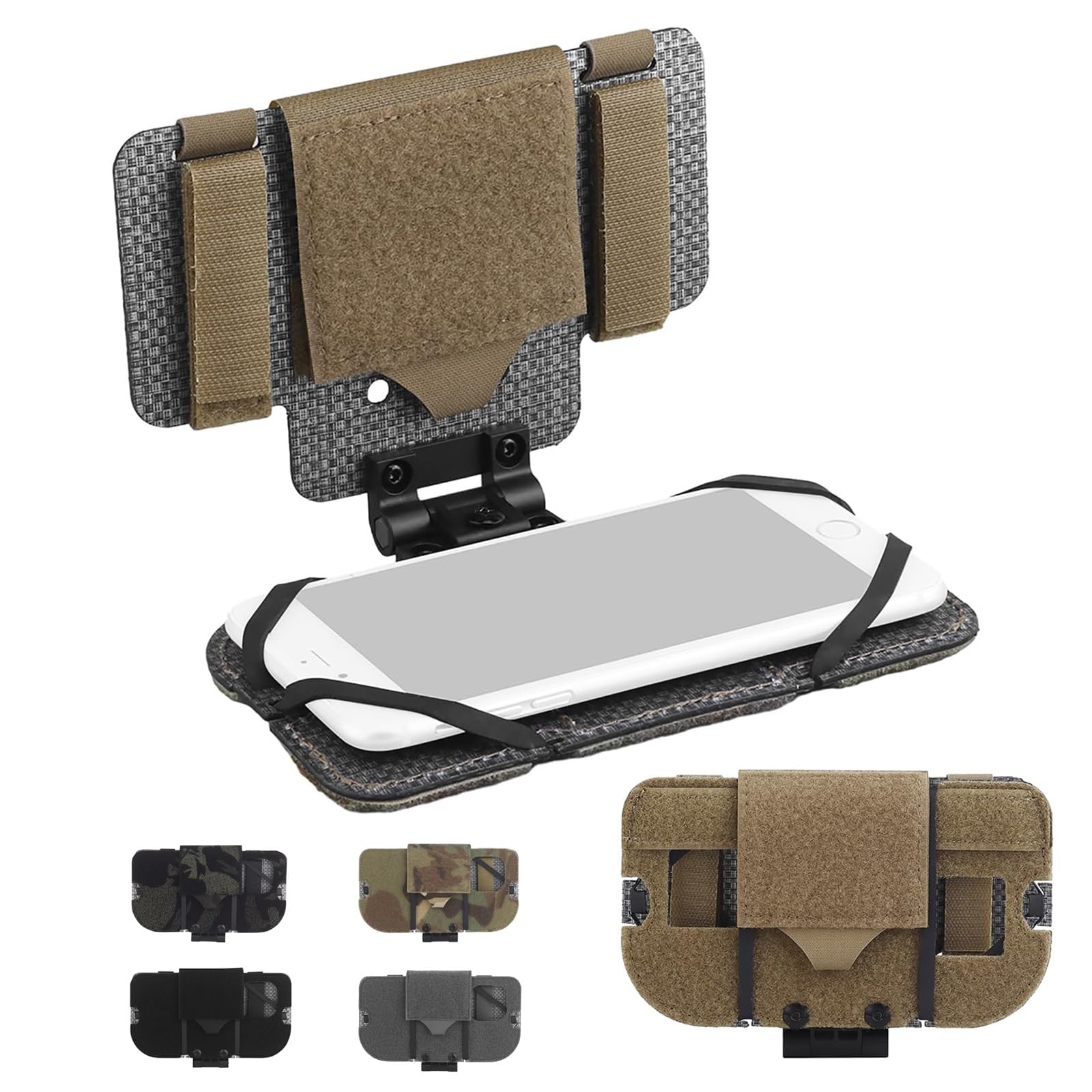 Support de téléphone tactique MOLLE ultra léger, étui pliable de protection marron