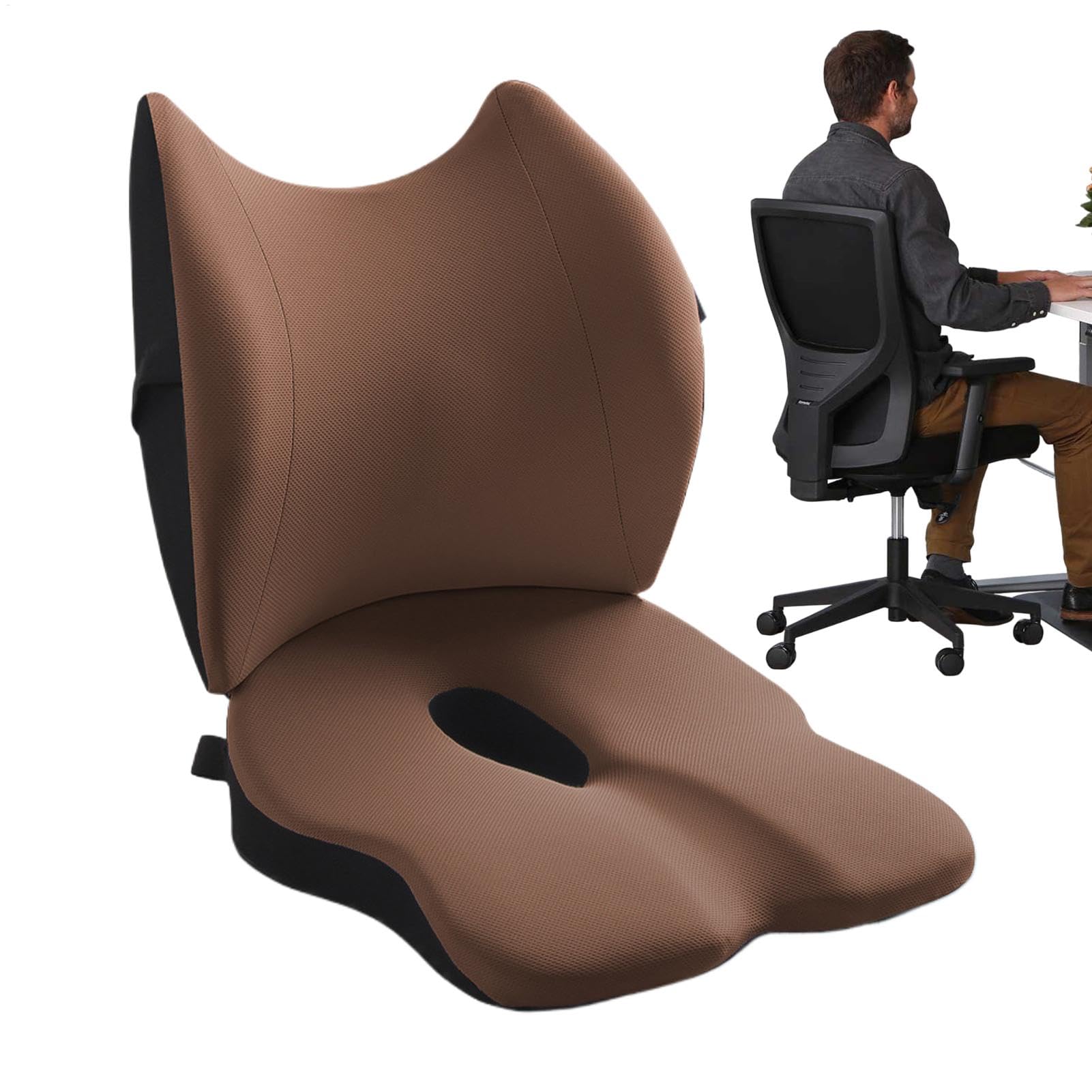 Cojín Acolchado para Silla Soporte Lumbar Ergonómico Multiuso