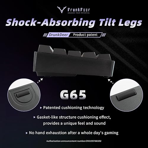 Miniatura 2 de DrunkDeer G65 Rapid Trigger Mechanical Keyboard Magnetic Switch 68 Keys Gaming Keyboard 65% Size RGB Compact USB Wired Barebone No Keycap Gray