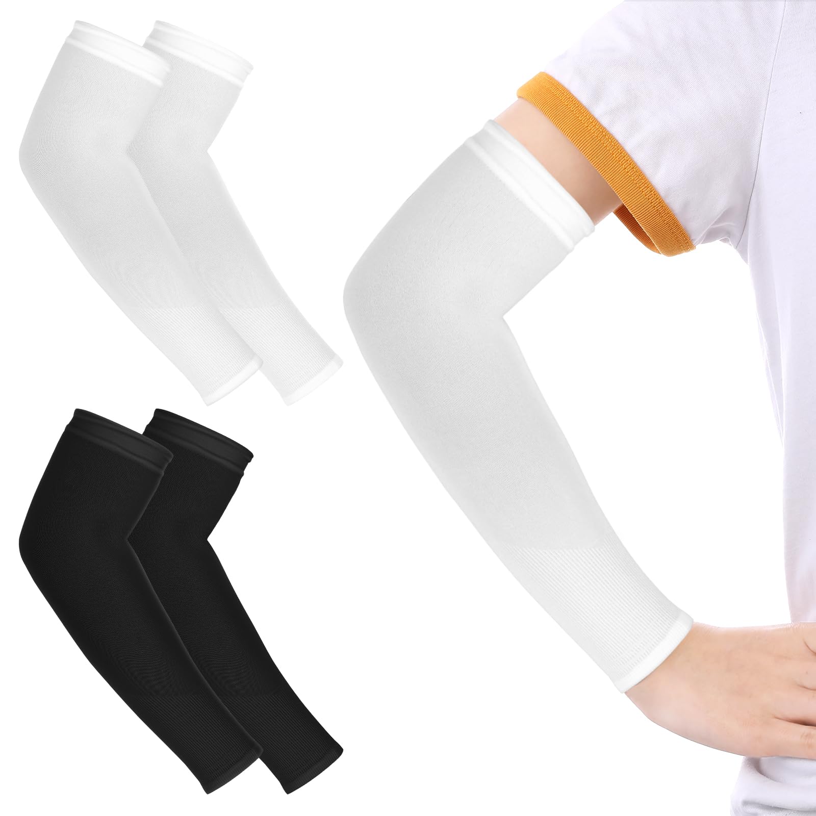 Yolev Mangas de Compresión para Niños y Niñas con Protección Solar UV - 2 Pares