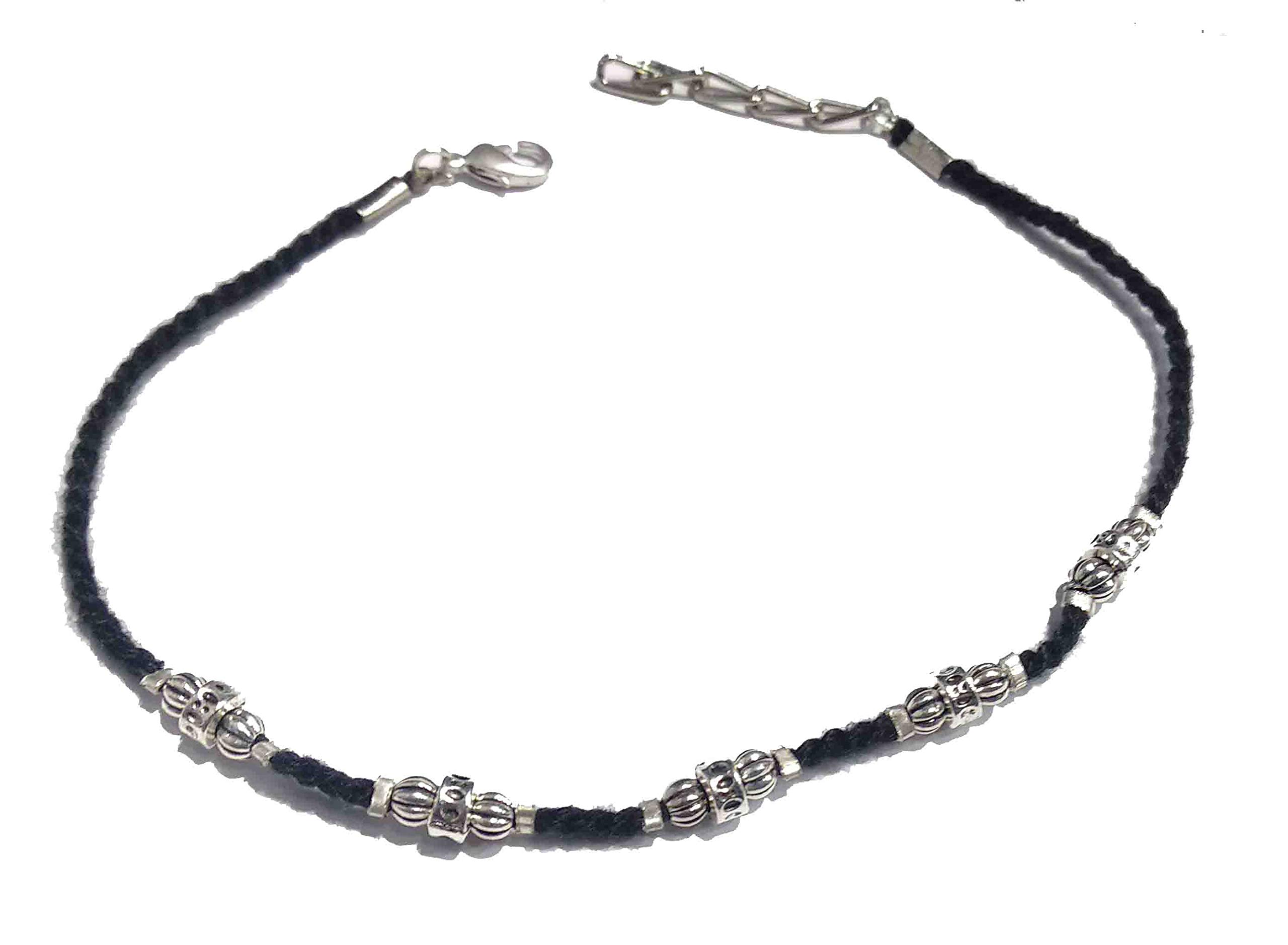 GURJARI JEWELLERS Black Lac Thread Anklet with 5 Carving Oxidised Beads for Girls/nazariya anklet (B07GC3PFRZ) Amazon Price History, Amazon Price Tracker