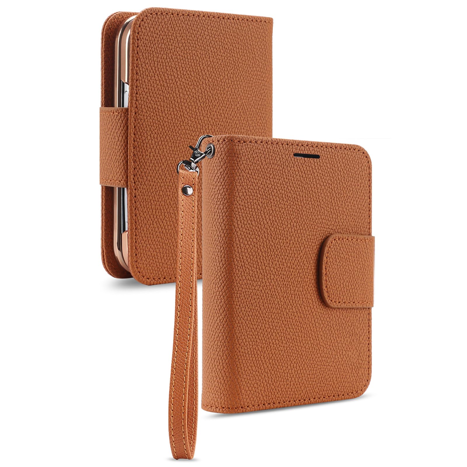 Coque Rabattable pour IPhone Duo Portefeuille Magnétique RFID Support