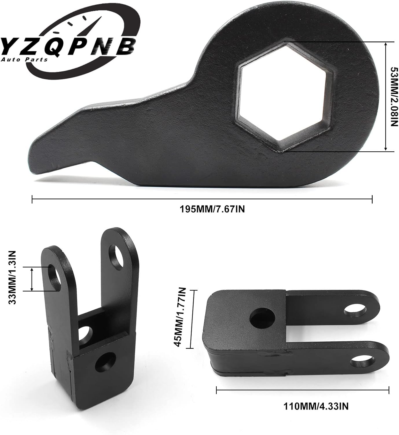 YZQPNB1-3 inch Leveling Lift Kit with Shock Extender Brackets Compatible with 1999-2007 Chevrolet Silverado 1500 Tahoe Avalanche & GMC Sierra Yukon 4WD Torsion Bars Keys