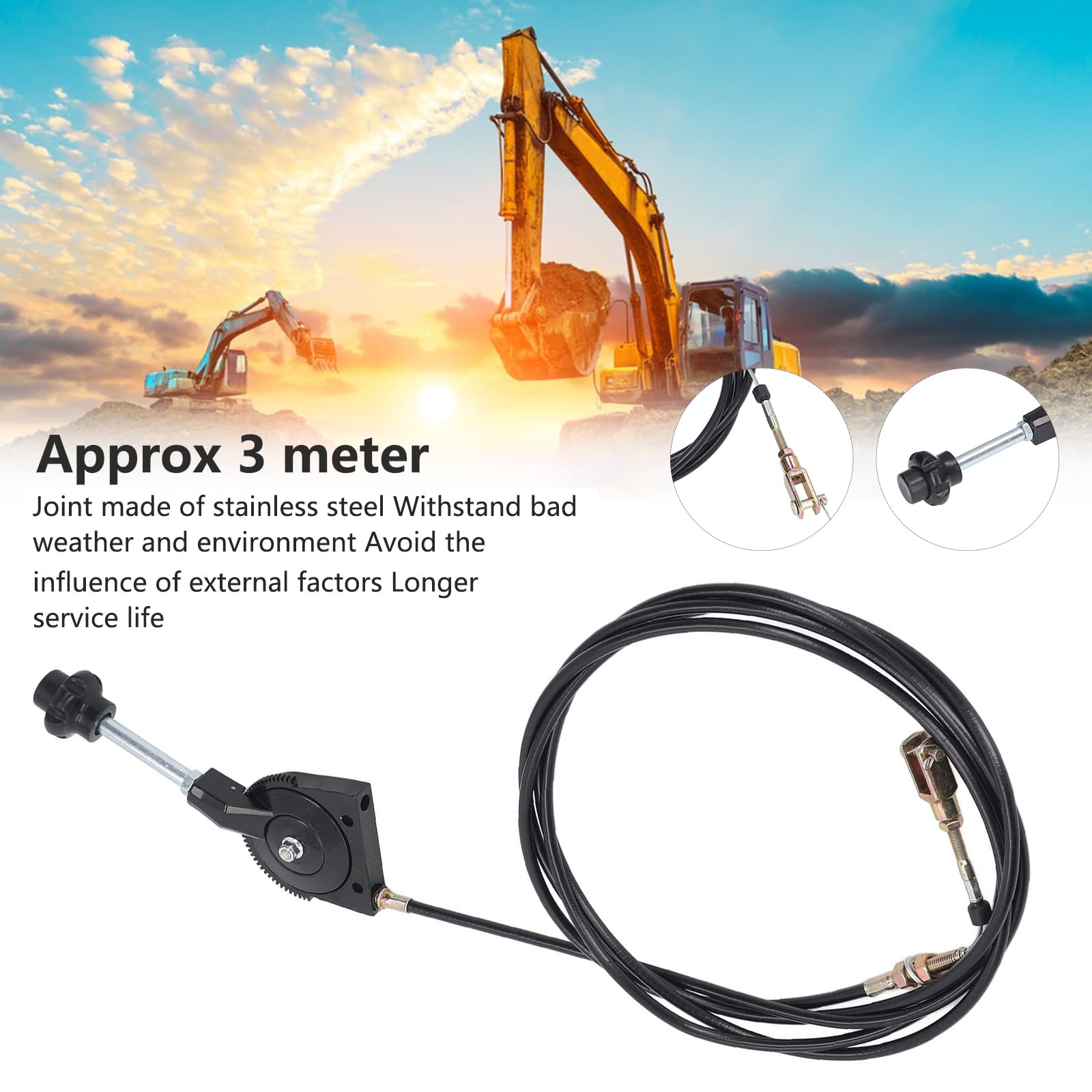 Escavatore cavo dell'acceleratore manuale dell'acceleratore dell'escavatore,cavo del gas manuale lungo escavatore,cavo di controllo del gas in acciaio inox PU per escavatori e carrelli misti,