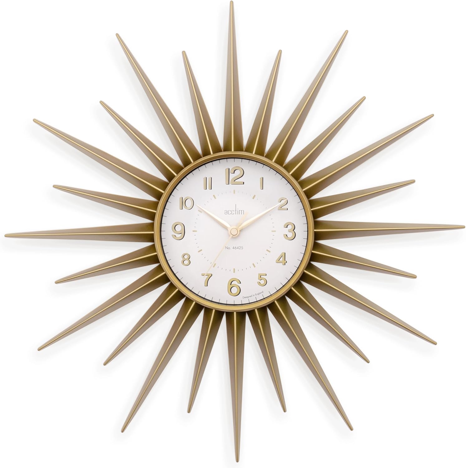 Acctim 21760 Stella Sprayed Starburst Wall Clock, Gold