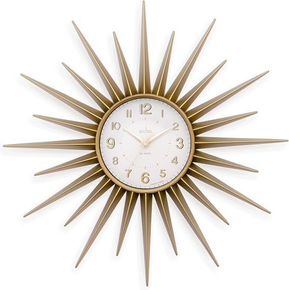 Acctim 21760 Stella Sprayed Starburst Wall Clock, Gold