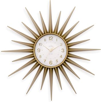 Acctim 21760 Stella Sprayed Starburst Wall Clock, Gold