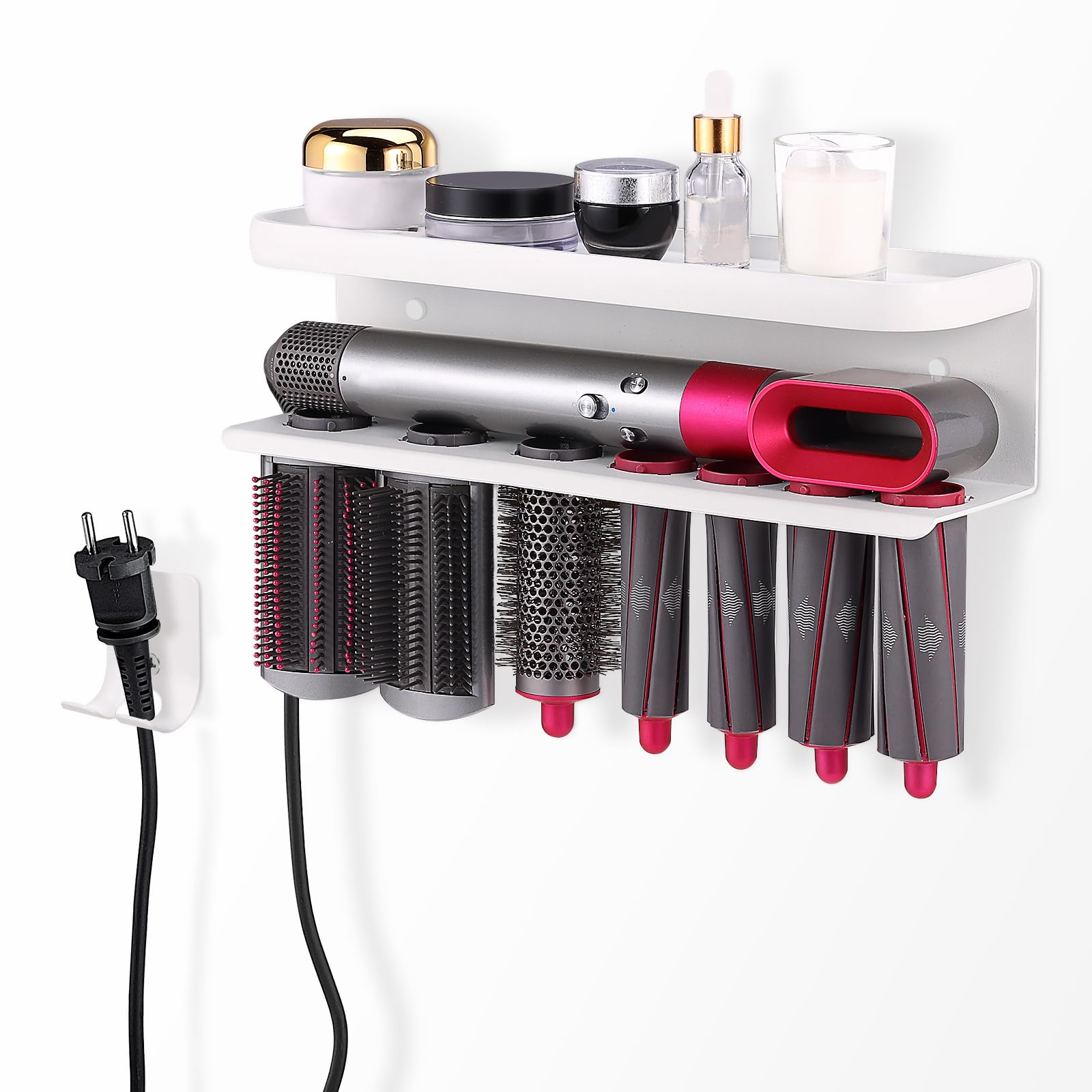 support pour Dyson Airwrap, support mural sans trous, blanc