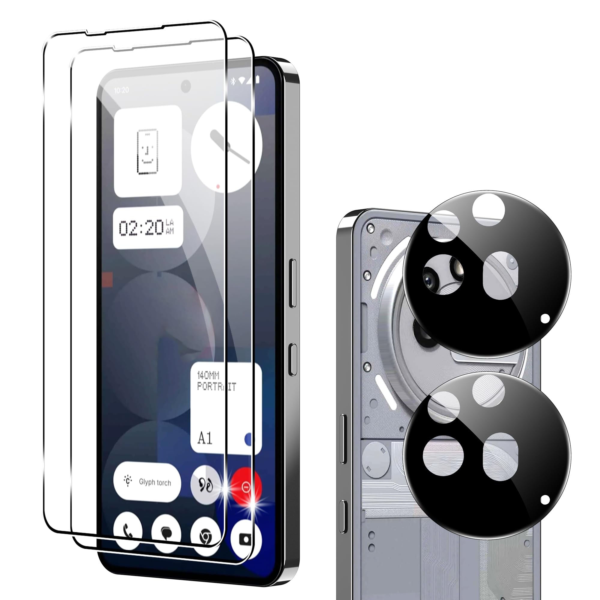 Suttkue for Nothing Phone (3a) Pro Screen Protector with Camera Lens Protector,9H Hardness Anti-Scratch Tempered Glass flim, Case Friendly, Anti-Fingerprint,Anti-Scratch (2+2 PACK)