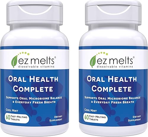 EZ Melts Oral Health Complete - Probiótico oral - Apoya la salud de las encías, el aliento fresco y ayuda a aliviar la boca seca ocasional, sin