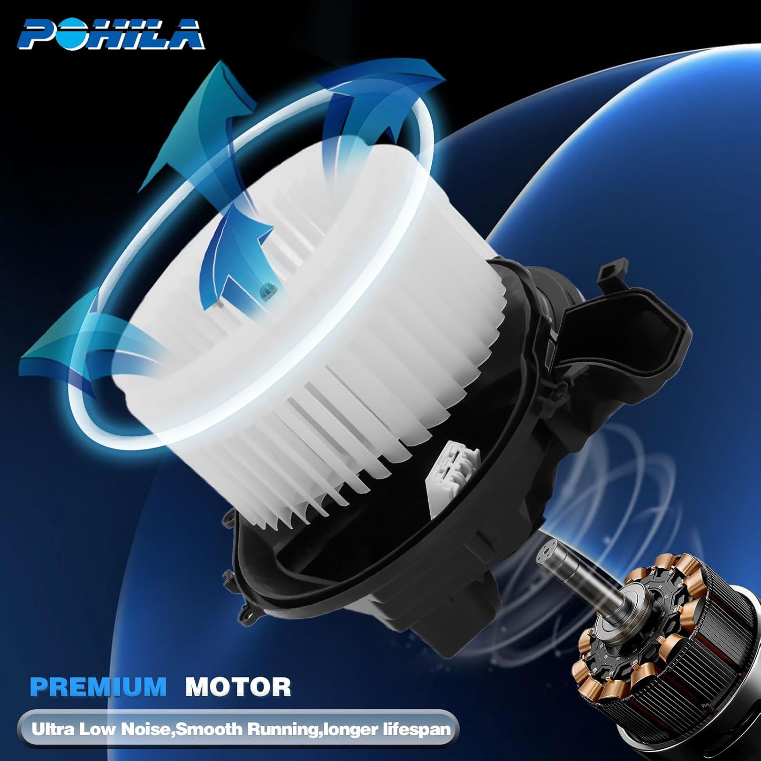 AC Heater Blower Motor with Fan 700186 Compatible with 1999-2005 S80 / 2001-2007 V70 / 2001-2009 S60 / 2003-2007 XC70 / 2003-2014 XC90 / 2003-2006 Infiniti Q45