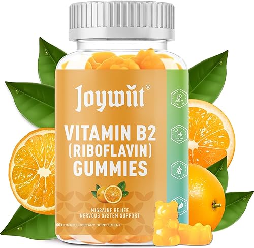 Gomitas de vitamina B2 Riboflavina 400 mg Vitamina b2 400 mg masticable para adultos y niños, alivio de la migraña y apoyo de energía y sistema
