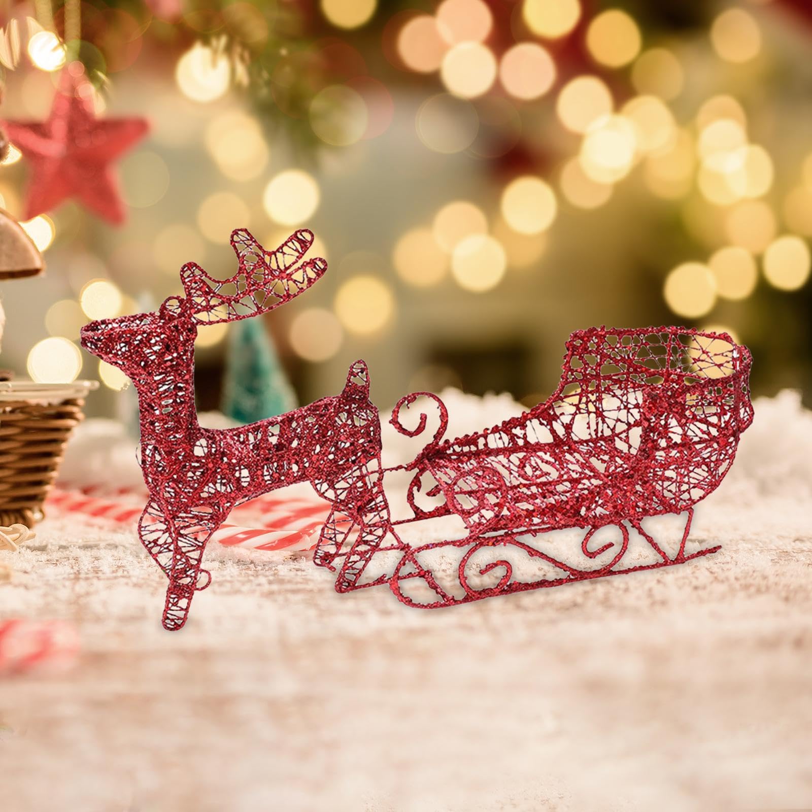 Amazon.co.jp: Eigell クリスマストナカイそり 鉄製 透かし彫り