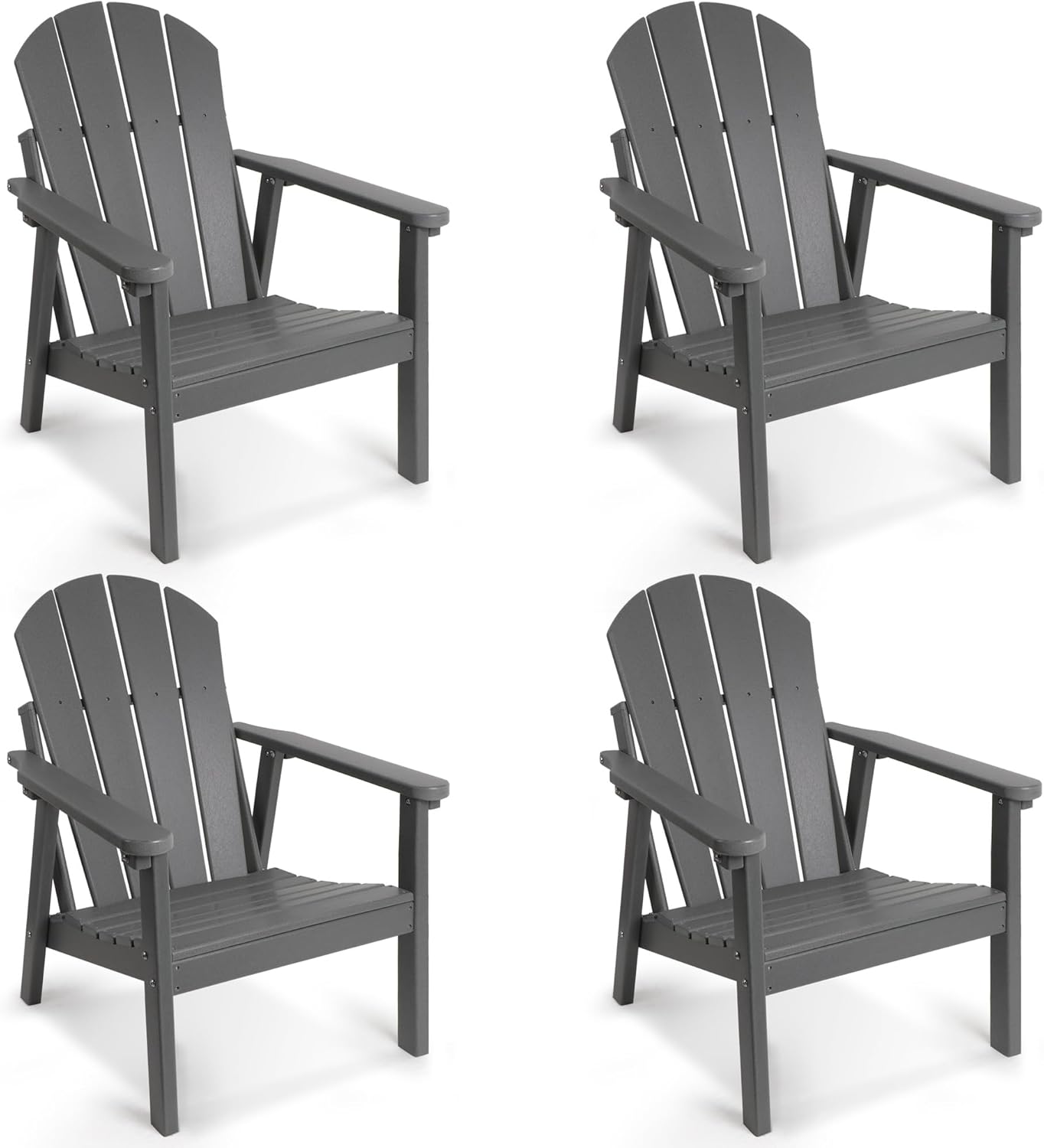 Amazon.com: NAVINE Adirondack Chair Set of 4, HDPE All Weather ...