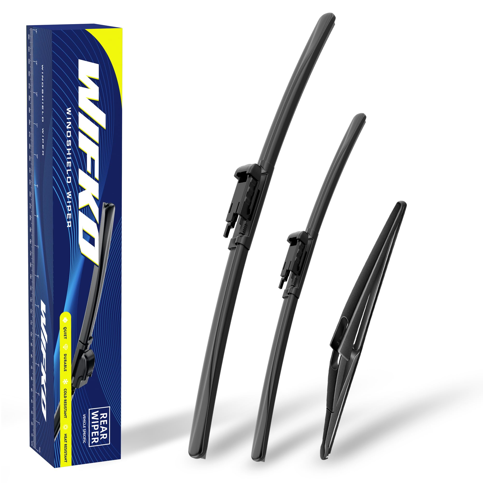 Wifko Scheibenwischer Kompatibel für Mercedes-Benz R-Klasse W251 2005-2012, Wischerblätter Vorne + Hinten, Set Frontscheibenwischer und heckscheibenwischer, Set für Frontscheibe und Heckwischer