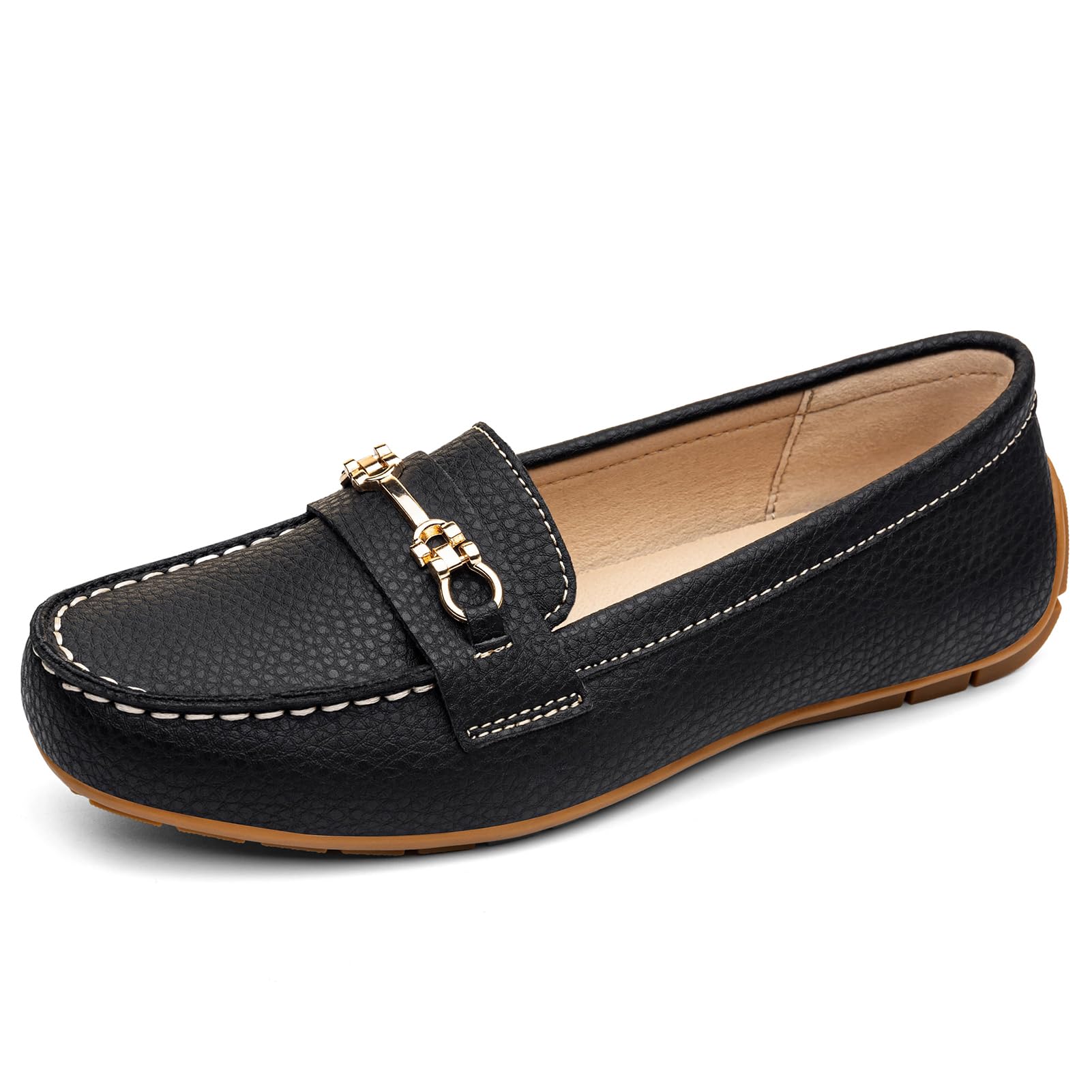 Loafers for Women Comfort Leather Loafers Cute Slip On Business Casual Dress Shoes Lightweight Work Flats Driving Mocs Walking Shoes for Women