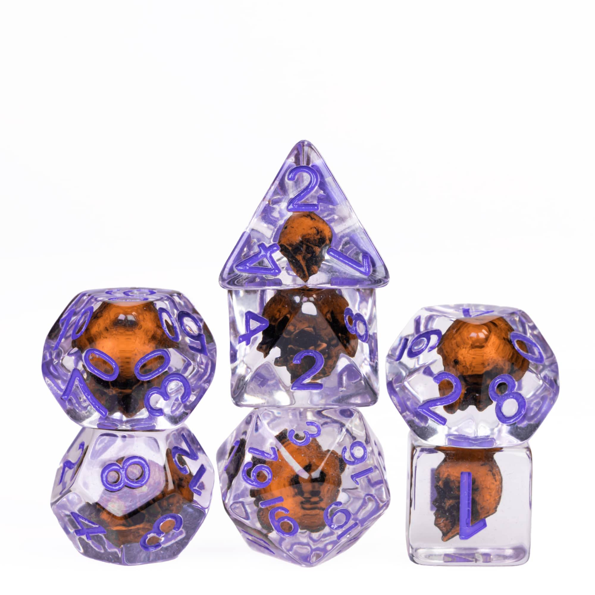 UDIXI Polyhedral DND Dice Set, D&D Dice Set for Dungeons and Dragons, Skull Dice for DND RPG MTG and Other Table Games, d n d (Orange)