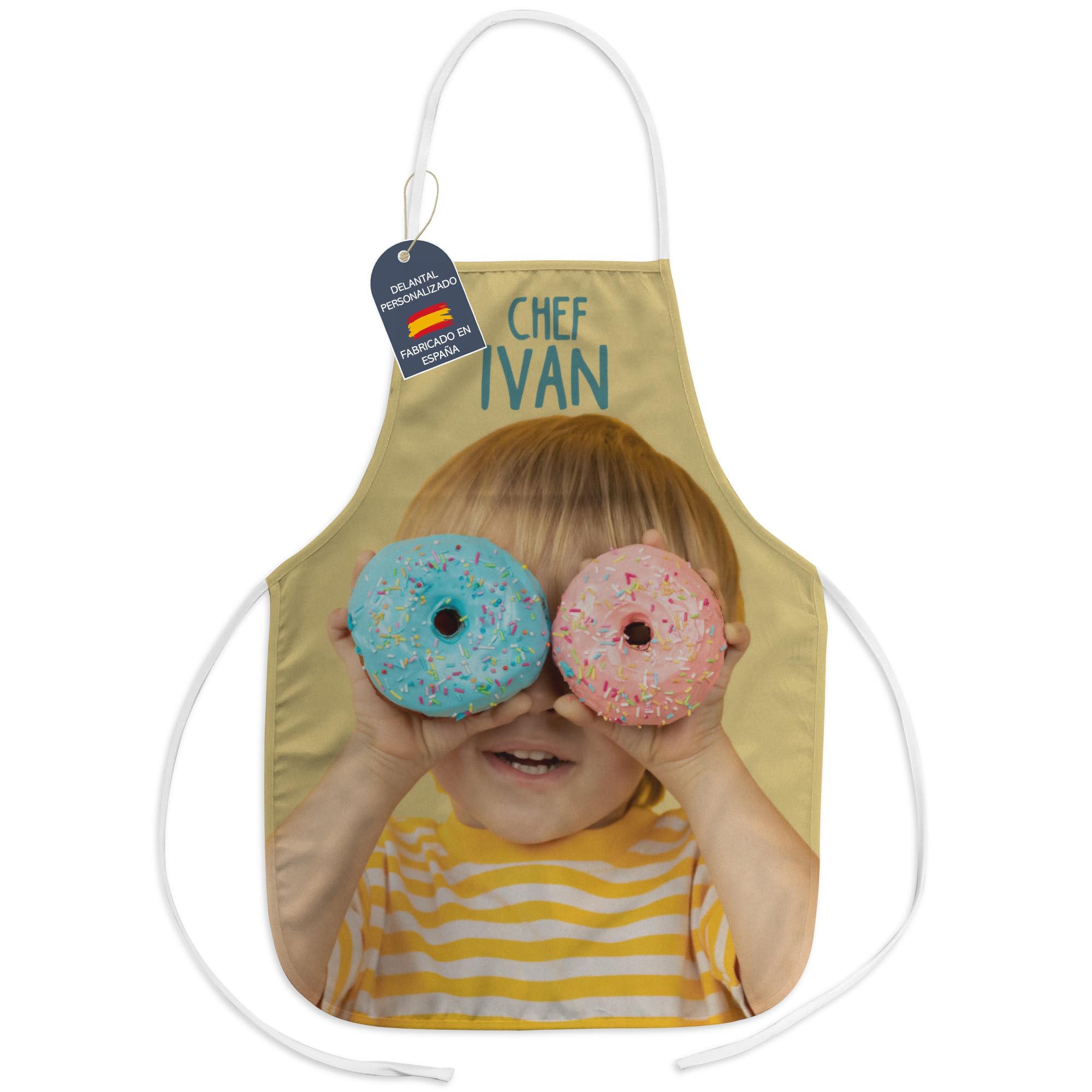 LolaPix Delantal Personalizado Niña. Delantales cocina. Delantales Personalizados. Avental Personalizado Dia del padre. Apron Personalizada. Delantal Niño personalizable Junior 50x38cm.