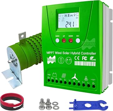 Mars Rock 2000W 12V/24V Auto 01000W Wind 01000W Solar MPPT Wind Solar Hybrid Controller Pioneer Version Charge Lithium & Lead Acid Gel Battery Without Bluetooth