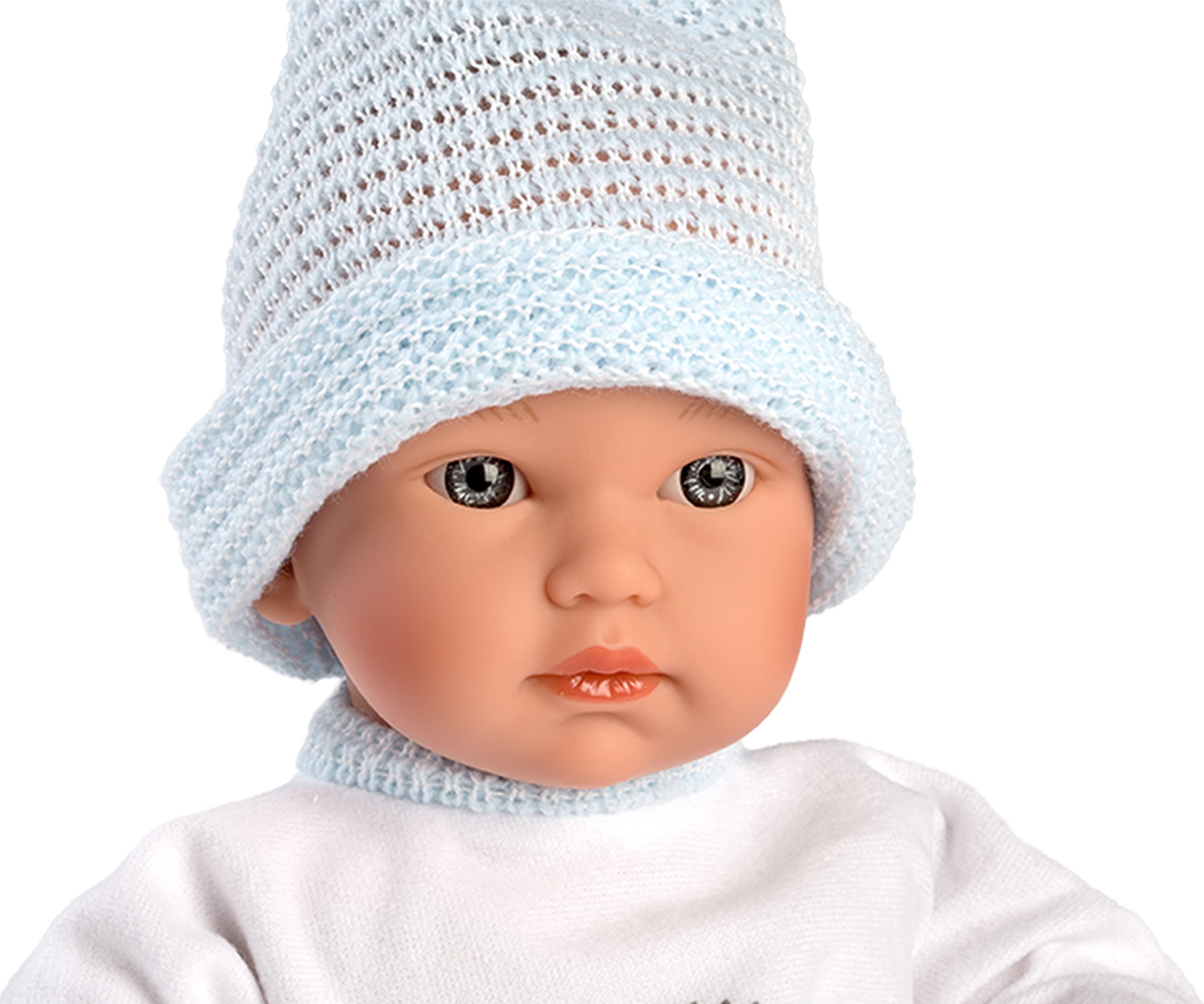 Llorens Cuquito Soft Body Baby Doll Boy, 30cm With Blue Eyes, Romper & Hat - View #4