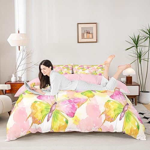 Miniatura 20 de Castle Fairy Juego de funda de edredón con estampado floral de margaritas, tamaño individual, juego de ropa de cama de flores hippie para decoración