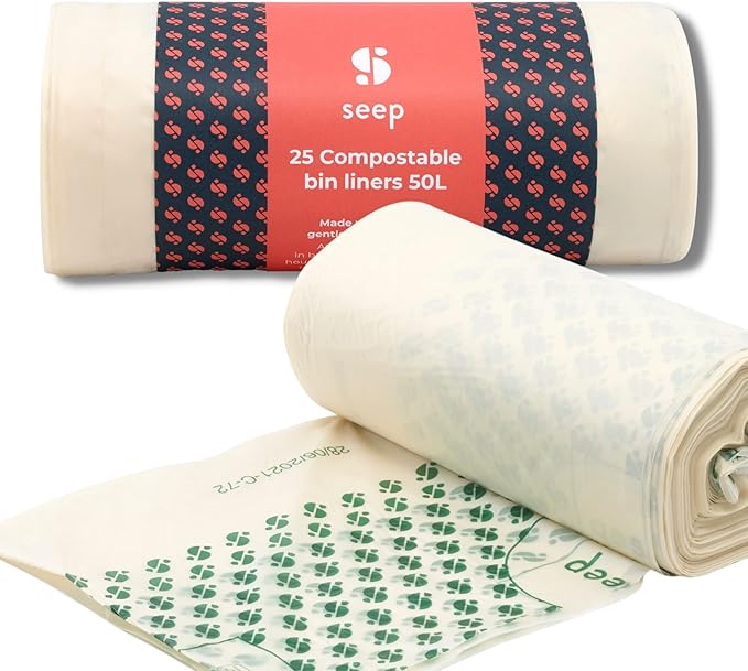 SEEP Compostable 50 Litre Bin Bags 50L Eco Friendly Bin Liners