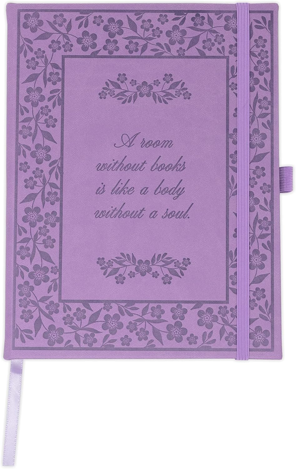 Steel Mill & Co Reading Journal, Book Tracker Notebook with Prompts for Quotes, Reviews & Book Club Notes, Purple Vegan Leather Cover with Pen Loop, Ribbon Bookmark (Without Books Quote)