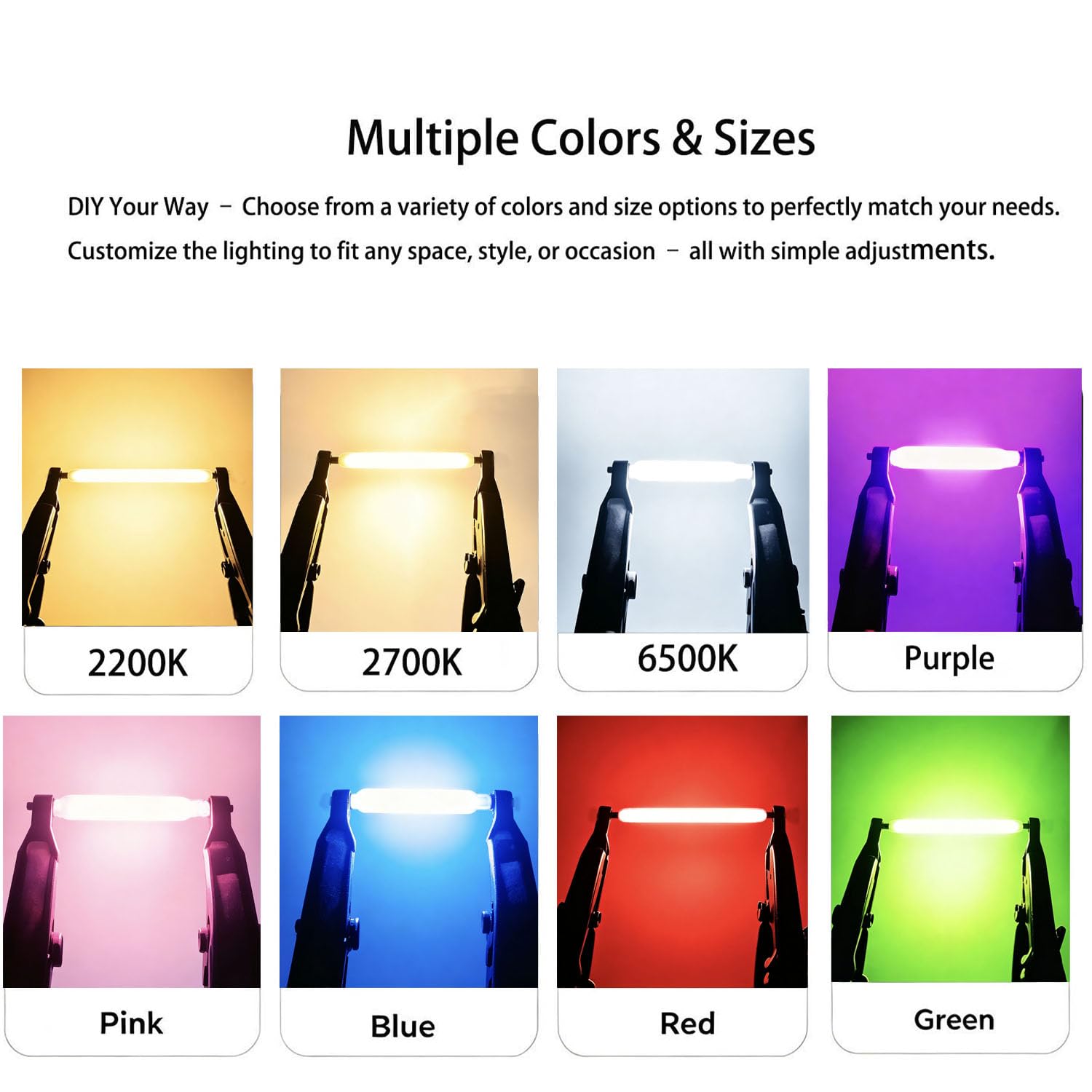 100PCS LED Filament 3V Ersatzteile Edison-Glühbirne LED (18–64mm) DIY Incandescent Diode Lighting Fittings Green 68mm