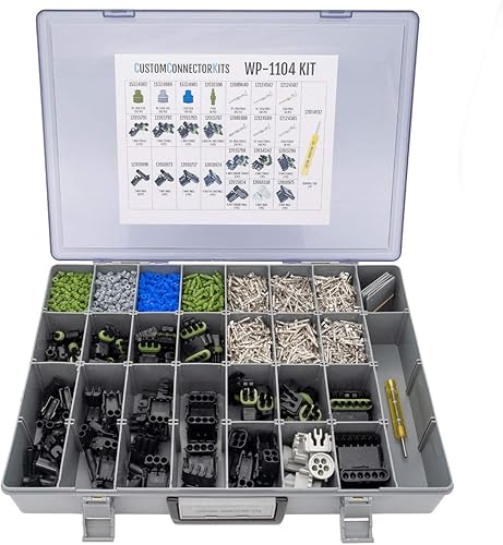 Delphi Genuine - Kit de conectores OEM WeatherPack WP-1104 conectores eléctricos automotrices sellados a prueba de intemperie calibre 20-12 kit de