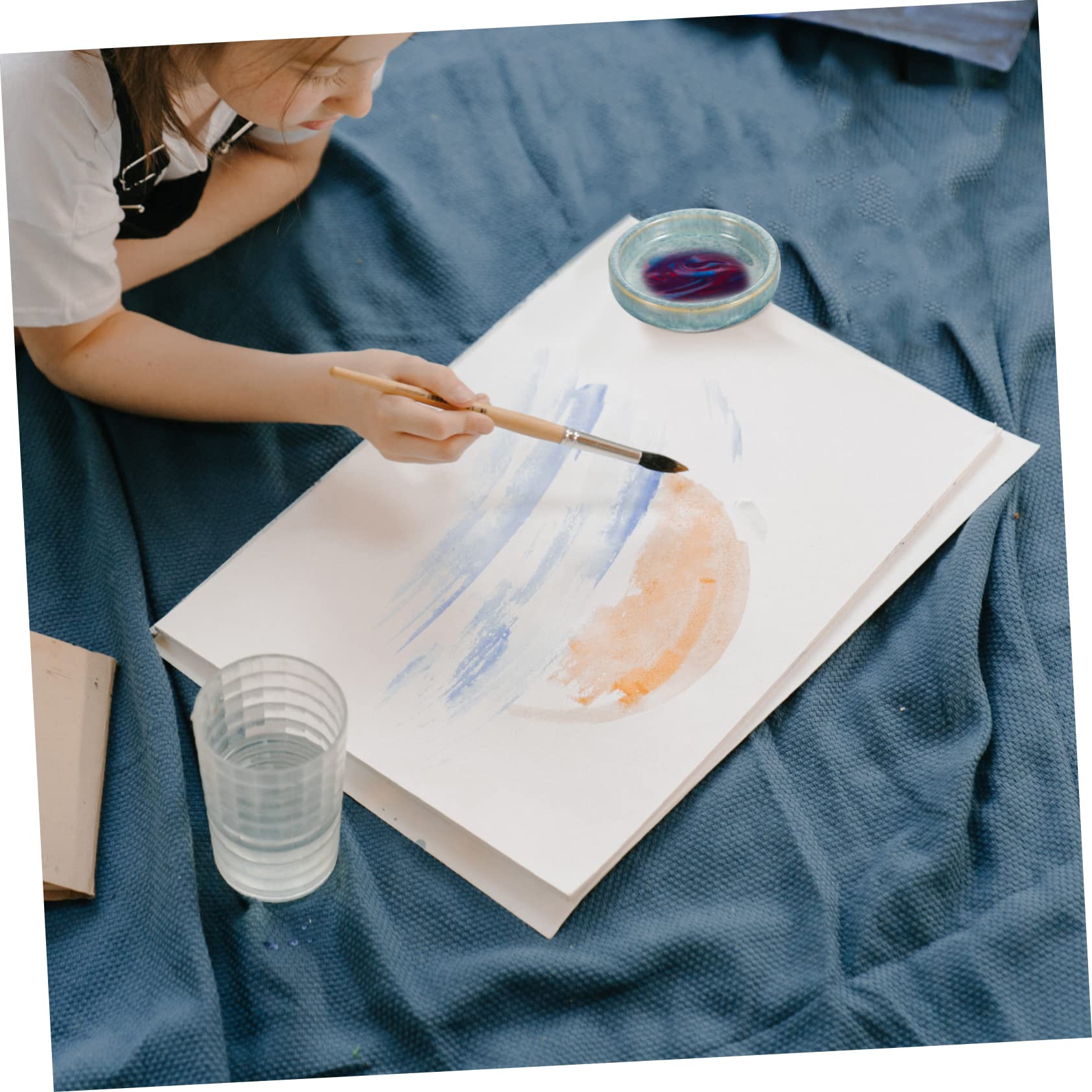 Keramik Mischpalette Lagig mit Deckel Vielseitiges Aquarell Gouache Acrylmalerei Platzsparend Robust und Praktisch für Künstler und DIY Maler