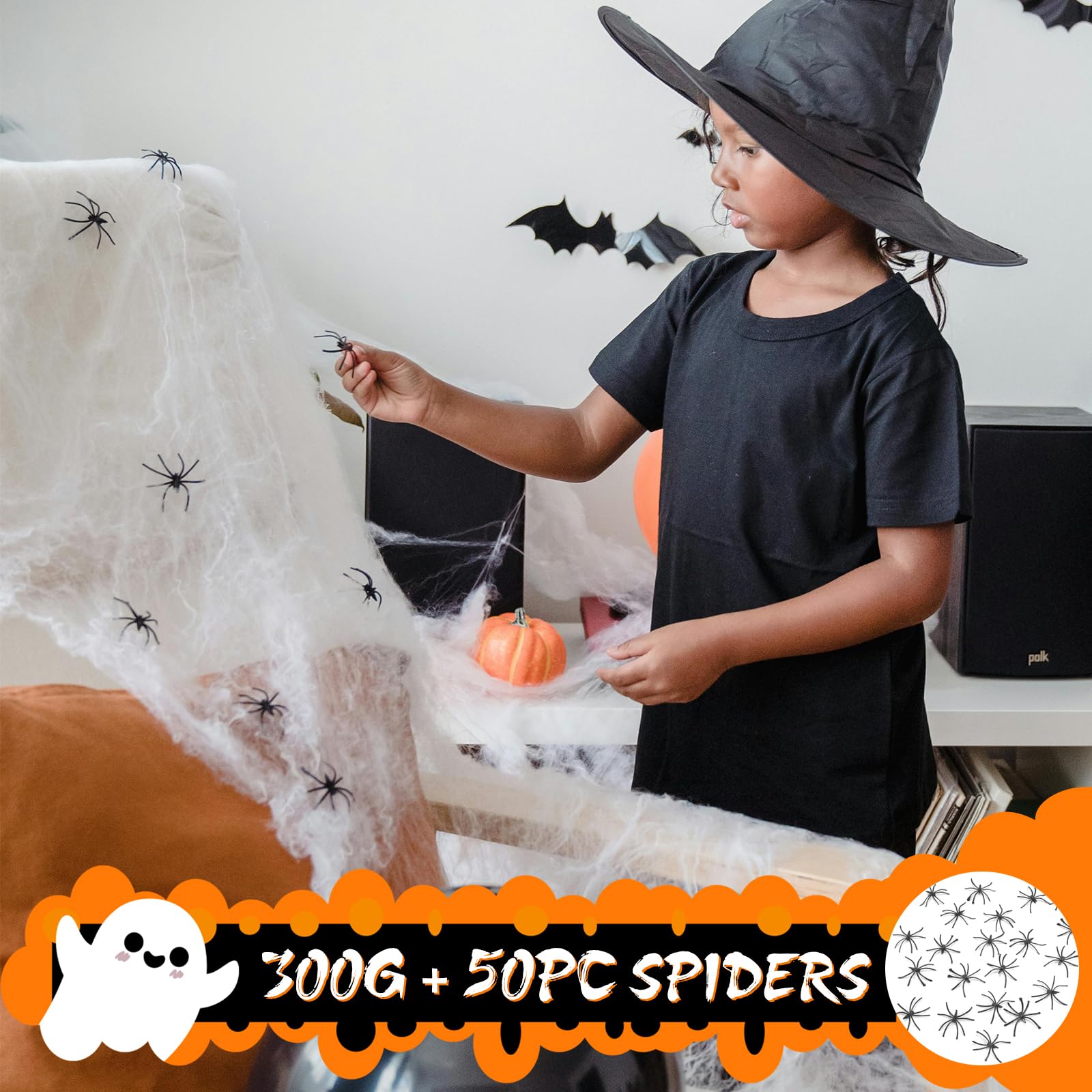 1500sqft Halloween Décoration Toile D'Araignée,300g De Toiles