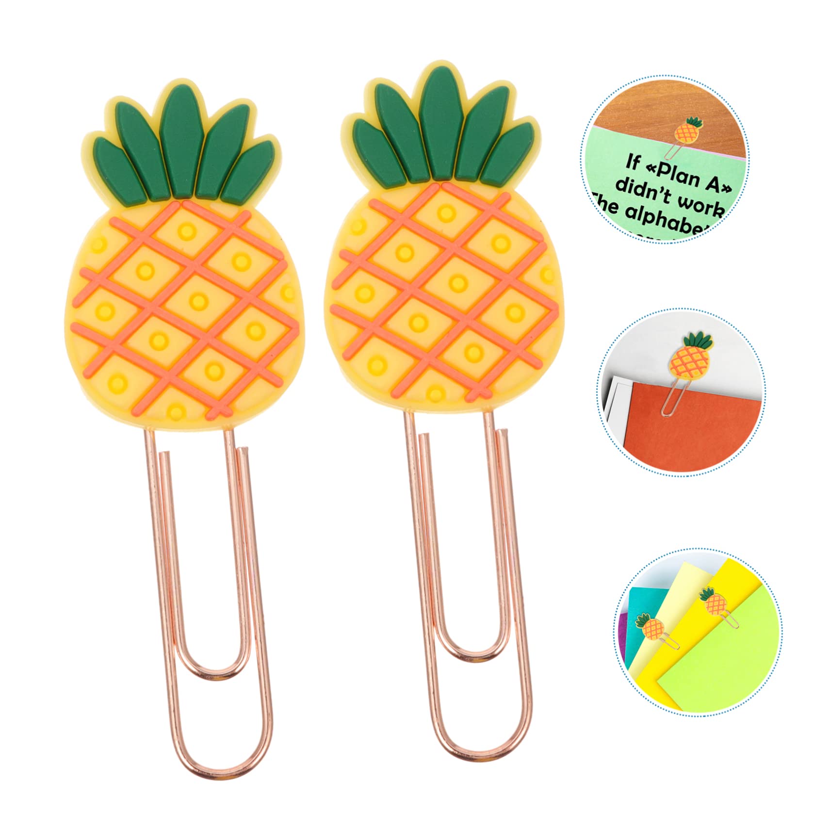 20 Clips De Papel Con Forma De Piña - Diseño Lindo Y Colorido, Para Organizar Documentos En Oficina O Escuela
