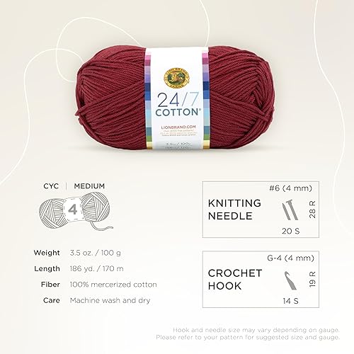 Vista 59 de (1 madeja) Hilo de algodón 24/7, terracota