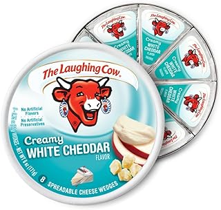 Laughing Cow, White Cheddar Cheese, 6oz Round (Pack of 4)