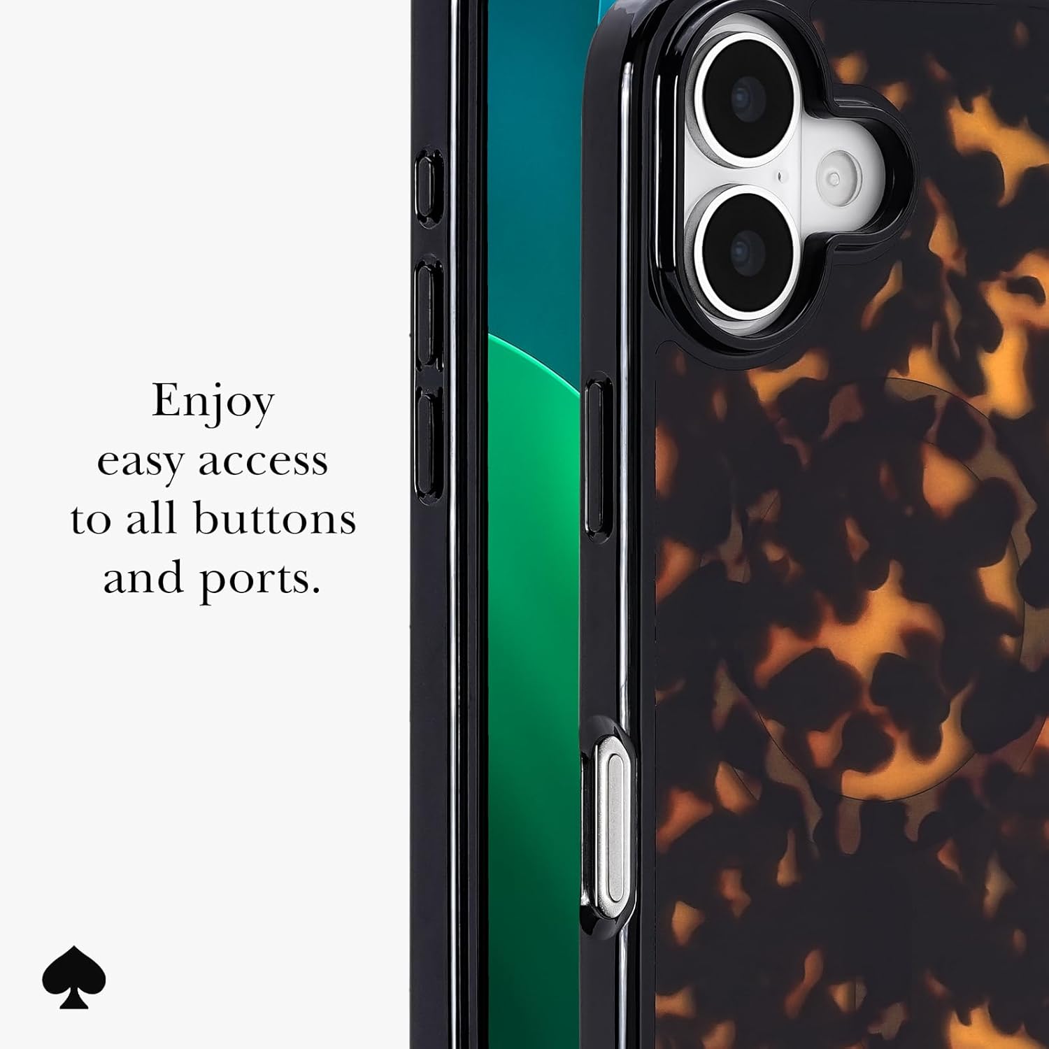 kate spade new york iPhone 17 Case - Compatible with MagSafe - Designer Phone Case - Tortoise