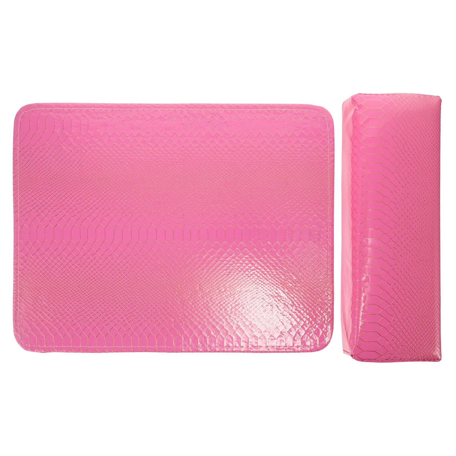 Cuscino Poggiapolsi Rosa in Pelle PU Tamponi Lavabili e Base Antiscivolo, Supporto Mano Compatto per Nail Art e Saloni di Bellezza