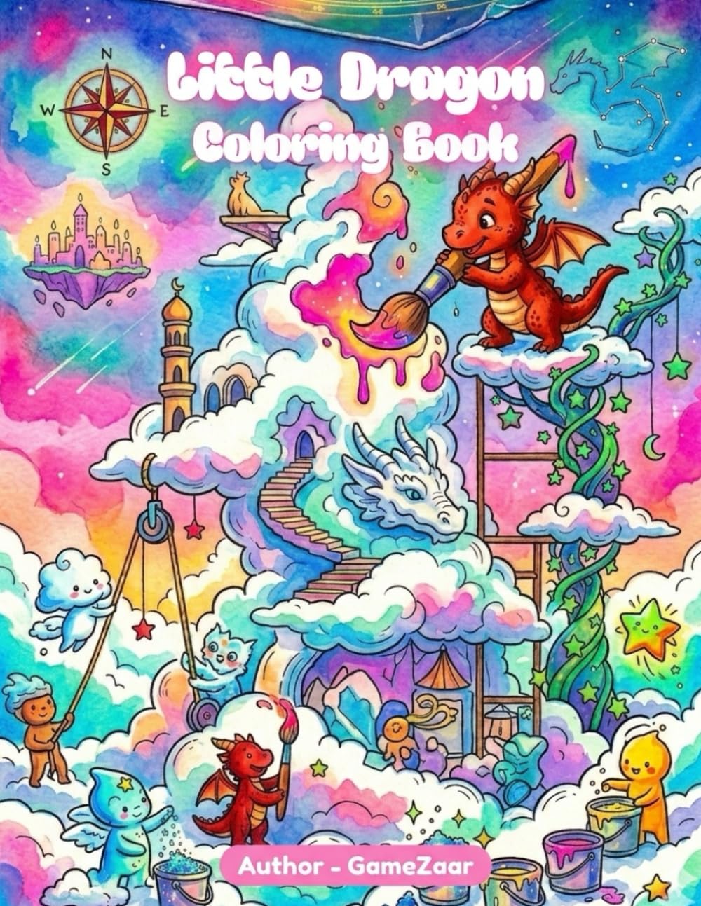 Little Dragon World: Fun & Fantasy Coloring Book for Kids Aged 3 to 6