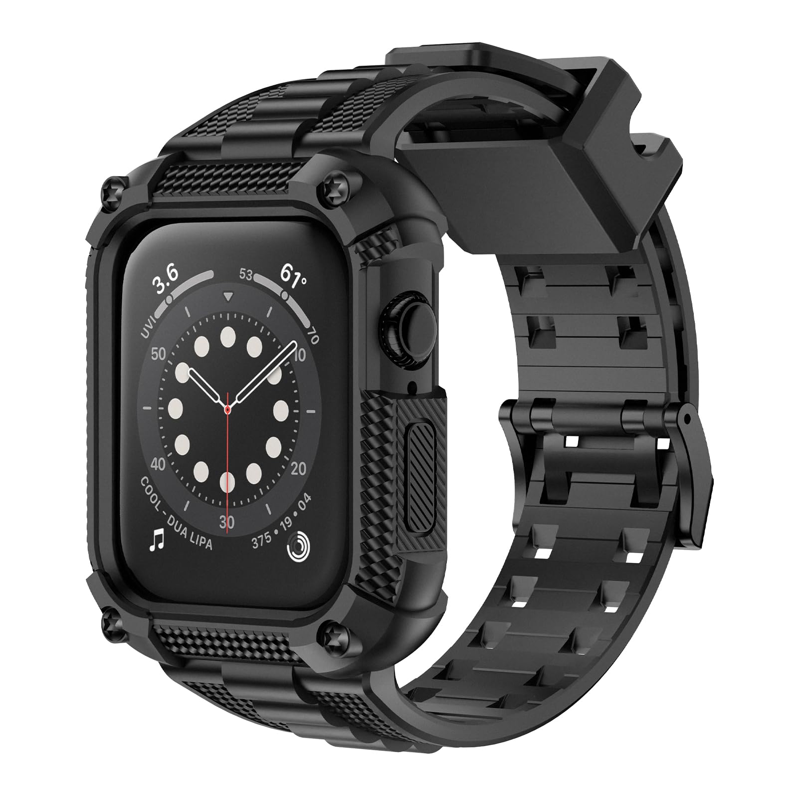 Wristitani Compatible With Apple Watch Band Series with Rugged Case Ultra3/2/1 SE3/2/1 11/10/9/8/7/6/5/4 iwatch Strap Bumper Shockproof Band 40mm 41mm 42mm 44mm 45mm 46mm 49mm Casual Daily Sport