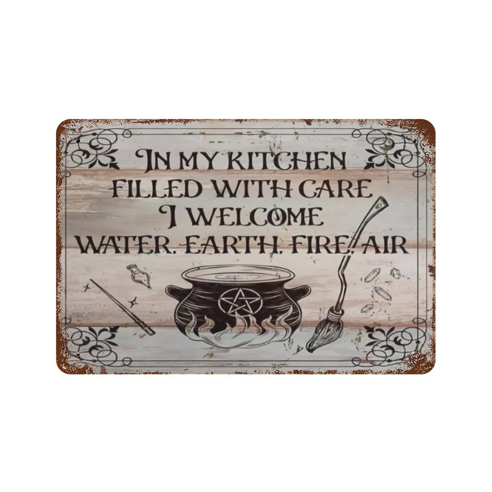 Witchy Wall Art Prints Witch Remind and Them Who They're Dealing Metal Sign Decor Tin Aluminum Signs for Kitchen Home Office Bar Cafe Decor 8x12 Inch
