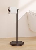 Vista 16 de KES Soporte de papel higiénico de 26 pulgadas de alto (versión más grande), soporte de rollo de papel higiénico independiente con base pesada