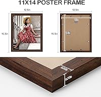 Vista 145 de Dark Brown 12x18 Frame Set of 3 - Rustic Woodgrain 12 x 18 Poster Frame with Plexiglass for Wall Gallery Display, 12x18 Picture Frame for Puzzles