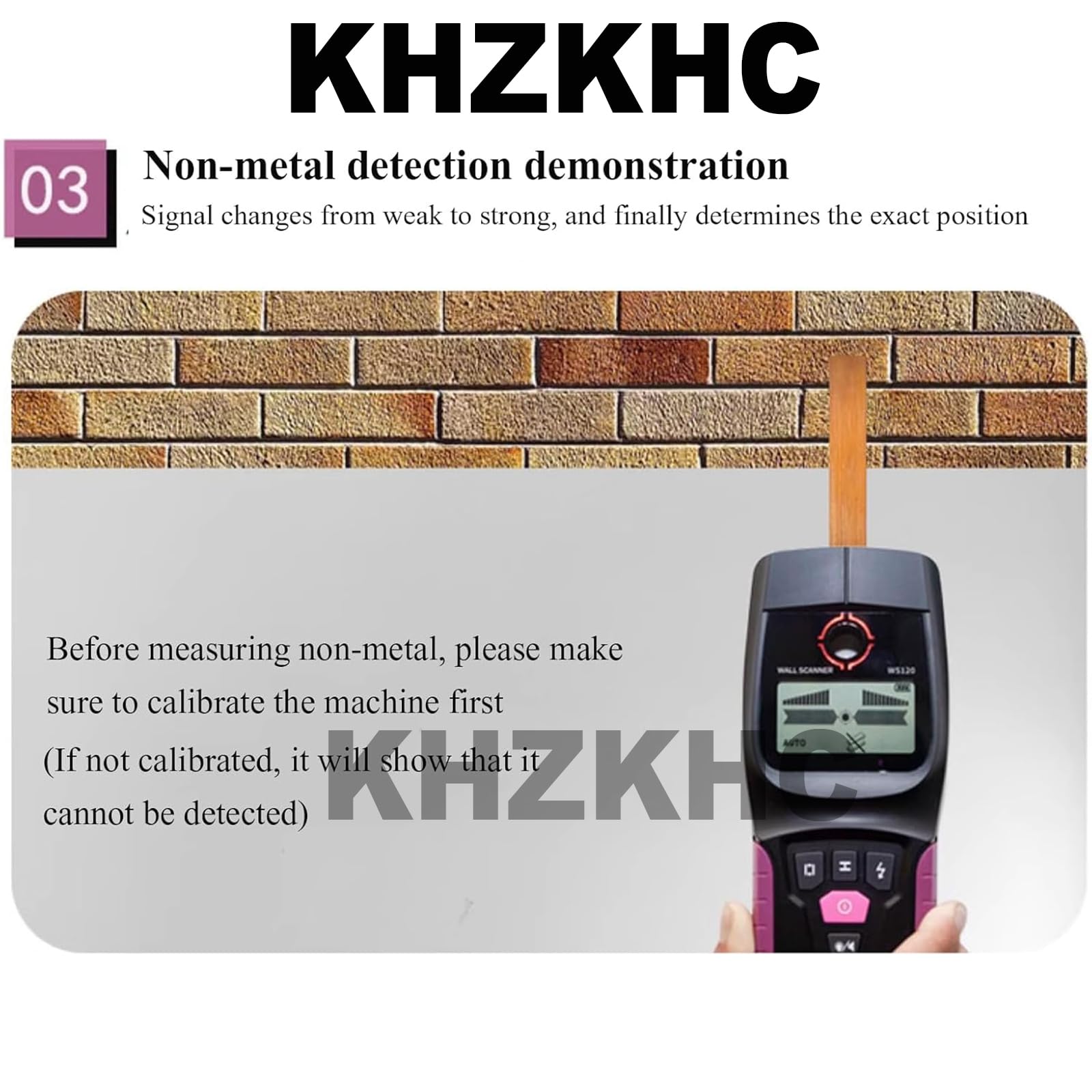 Escáner de pared, detector de metales y cables vivos, localizador de tuberías de agua de PVC, metal ferroso de 110 mm, cable vivo de 50 mm, madera de 25 mm, detección de tuberías de agua de 35 mm