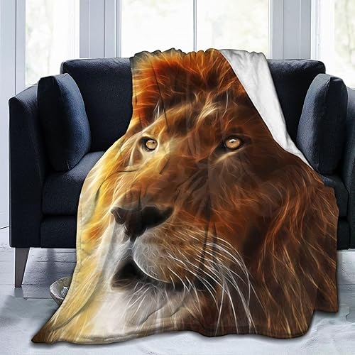 Miniatura 3 de LWDZLHD Manta de franela de león para adultos, ligera, súper suave, manta decorativa como colcha, manta cálida y esponjosa para sala de estar, sofá